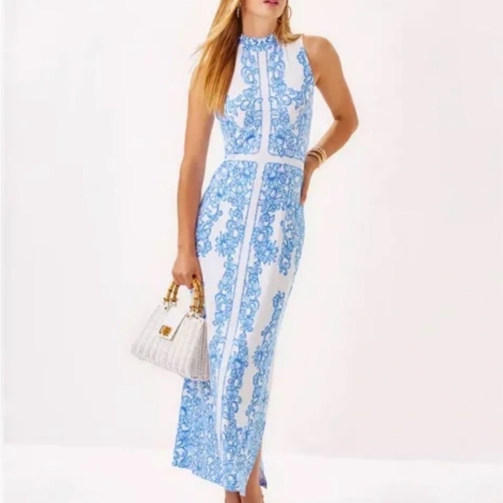 LILLY PULITZER Wellington Sleeveless Mock Neck Maxi Dress